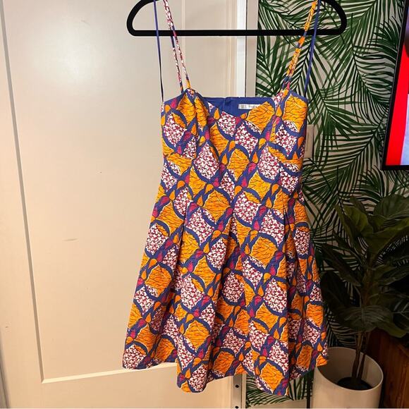 Zara Womens Tribal Print Open Back Mini Dress Medium - Picture 2 of 11